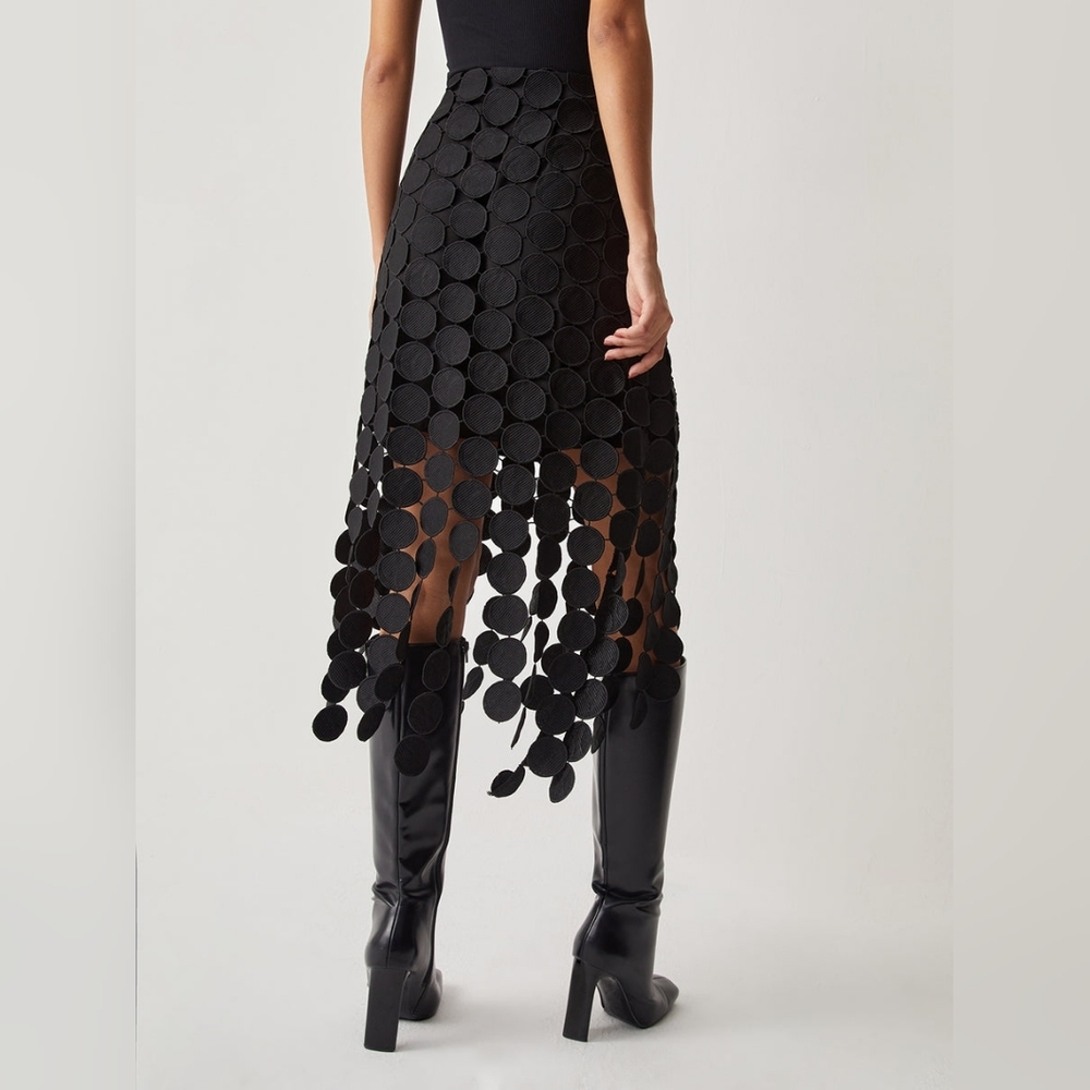 Commense Laser Cut Multi Circle Double Layered Skirt - Picture 8 of 11